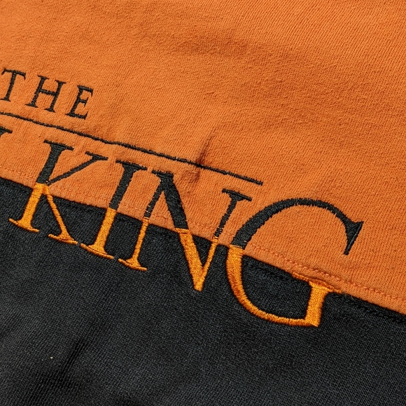 ❌SOLD❌ Vintage 90's Disney Lion King Sweater Orange Black Men's Large Adult - Picture 7 of 15
